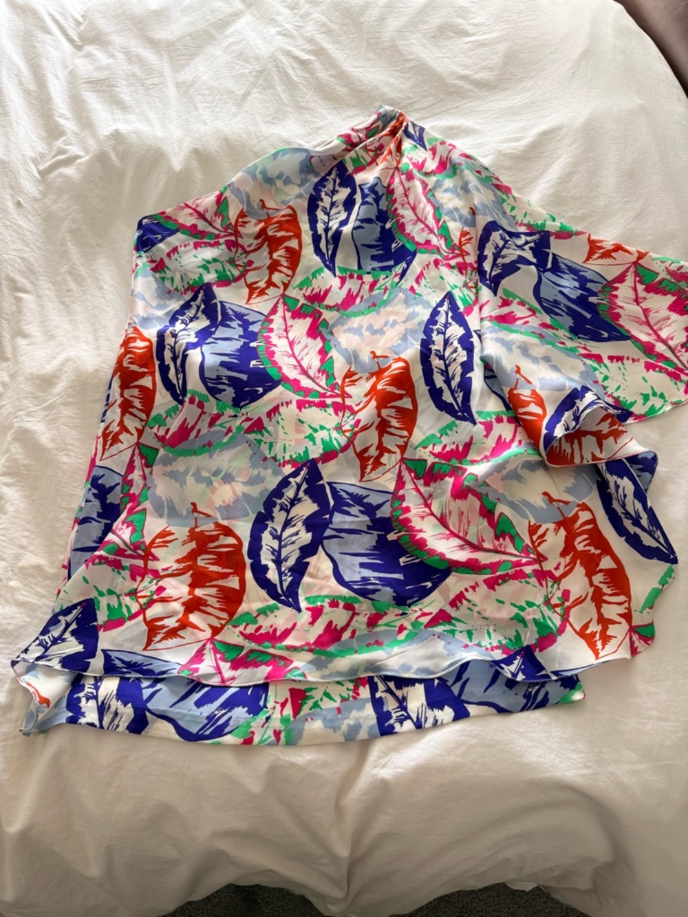 Halston Heritage one shoulder Silk Dress with built in scarf - Picture 2 of 6